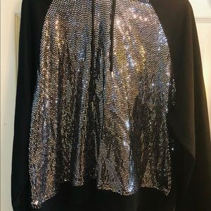 Loni Love’s Black Sequin Hoodie by Ashley Stewart